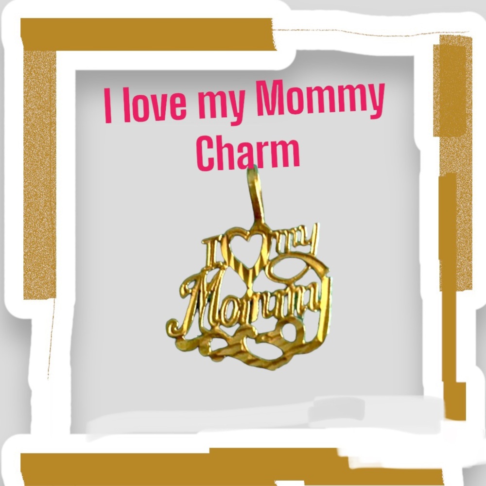 Vintage I Love My Mommy Necklace Pendant/ Charm 14k